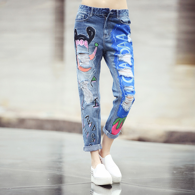 graffiti painted jeans