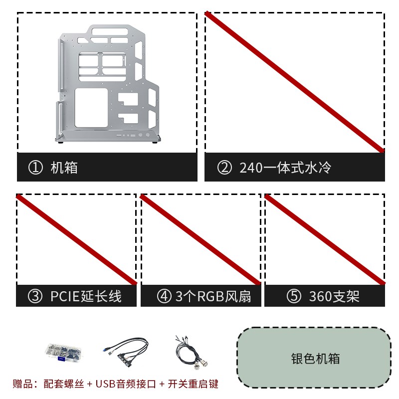 速颜金属atx简约开放式主机壳水冷m合ta铝x金手提itx架 - 图1