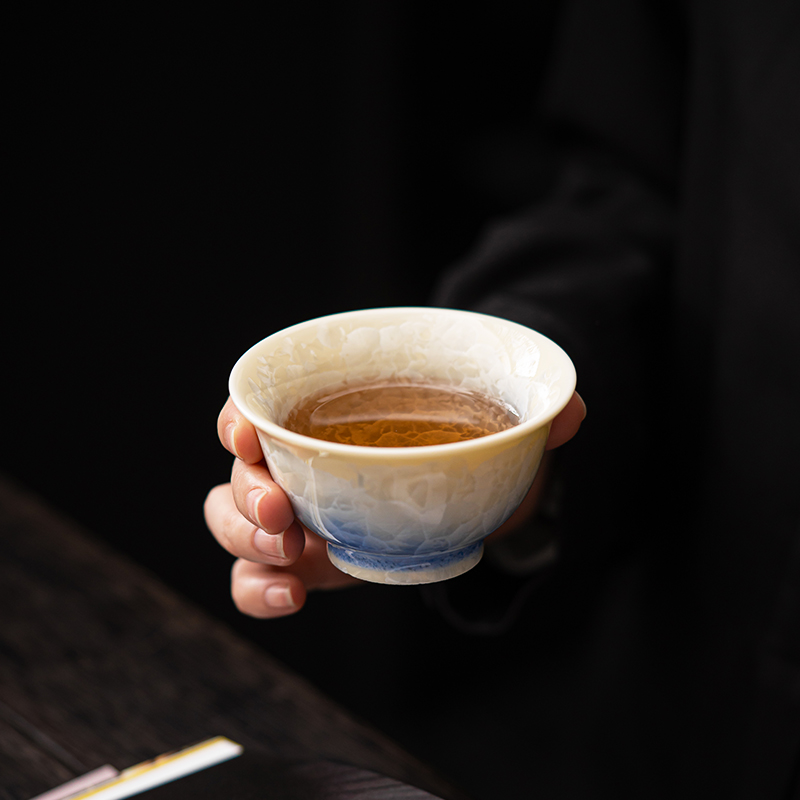 结晶釉压手杯主人杯窑变单杯个人专用茶杯陶瓷品茗杯功夫茶具茶盏-图2