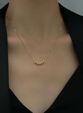 韩国小众设计感五福临门项链女气质轻奢网红锁骨链冷淡风ins独特