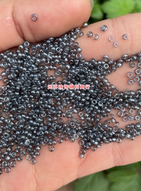 1.5-3.6mm油光透明灰色蓝色散珠玻璃米珠串珠材料DIY手工饰品珠子