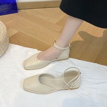 Baotou Sandals Womens Summer 2023 New Flat-bottomed Fashion With Fairy Wind Gentle Ladies Single Shoes