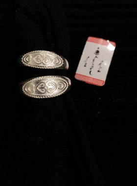 戒指990足银蒙古元素烤漆免费