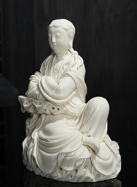 观音菩萨佛像玄关摆件德化陶瓷