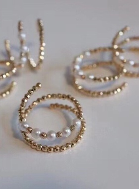 刻面天然淡水时尚风百搭戒指