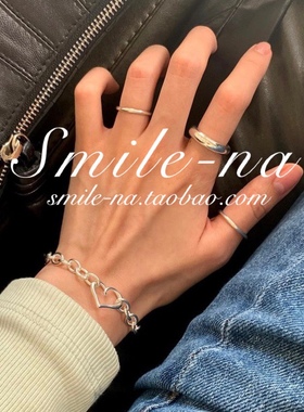 韩国进口小众设计师款纯银女锁链