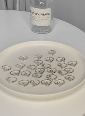 韩国26个字母个性小众女情侣戒指