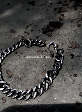 小众古巴纯银暗黑设计师手链
