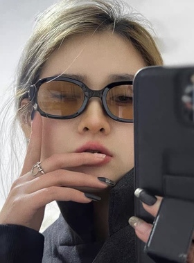 酷盖男士高级感2022素颜装饰复古黑框冷茶色偏光太阳镜出圈近视女