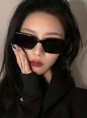 潮大框长方形墨镜轻奢小众黑色高级太阳镜圆胖脸显瘦遮阳装饰男女