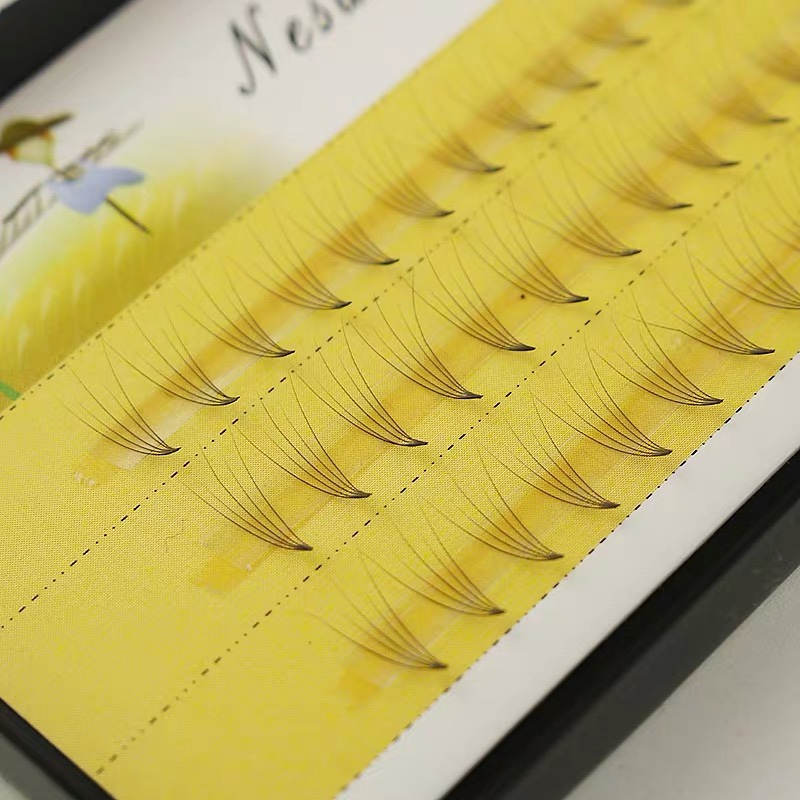 稻草人自然假睫朵毛单簇5根鸡爪简易自己接种植送镊子热卖 - 图1