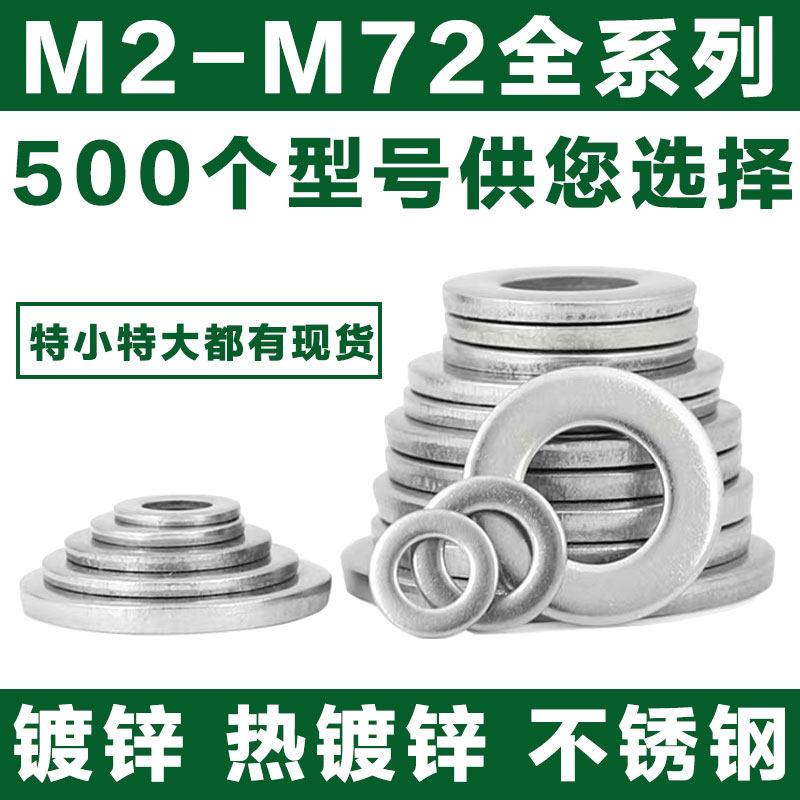 加大加厚镀锌平垫片圆形铁垫片宽垫圈 M610M12MN14M16M18M20mm-图2