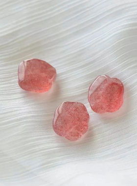 天然草莓晶猫爪招桃花旺姻缘吊坠