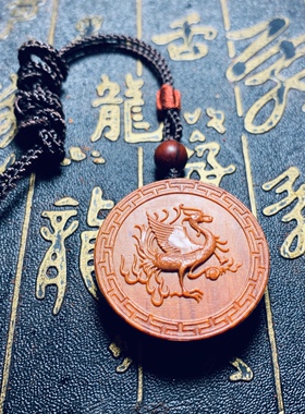 火凤凰朱雀吊坠印度木随身挂件