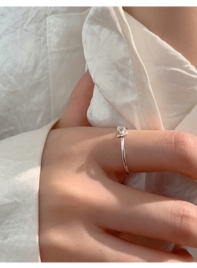 轻奢镂空爱心小众设计礼物戒子