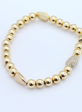 串珠亮钻绿色欧美风饰品手链