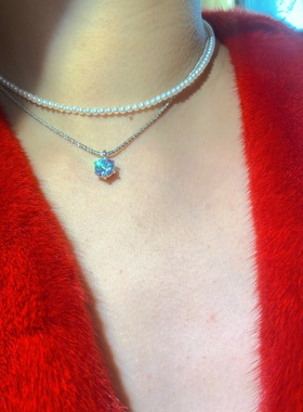 网红3克拉仿真波光粼粼钻石吊坠