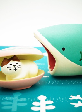 可爱风日式海底世界猫咪小摆件