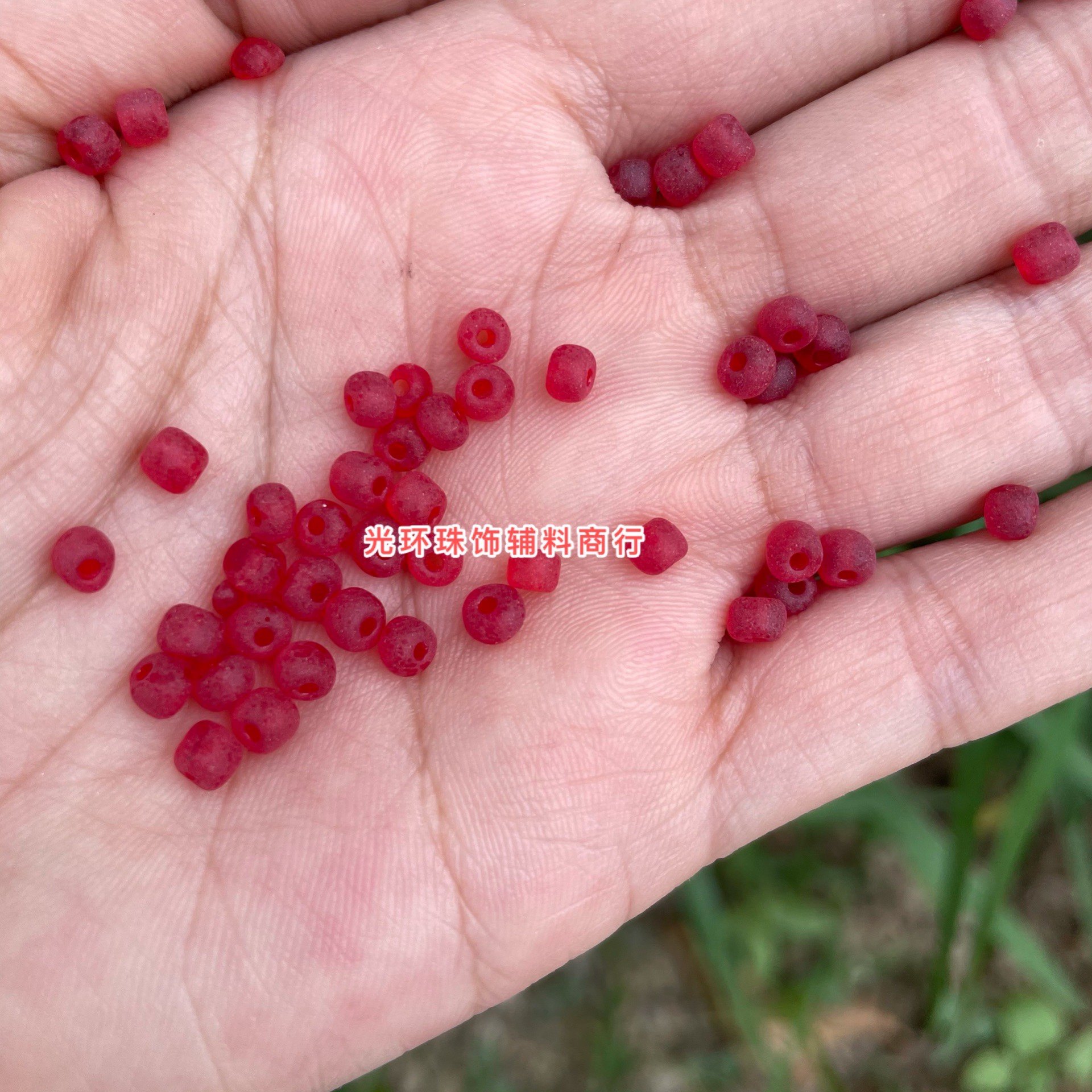 2-3.6mm哑光磨砂红色玻璃米珠手工diy手链项链散珠耳饰饰品配件,淘宝优惠券,粉丝福利购,淘宝优惠卷