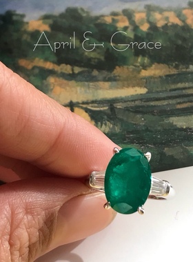 出口椭圆鹅蛋仿天然祖母绿戒指