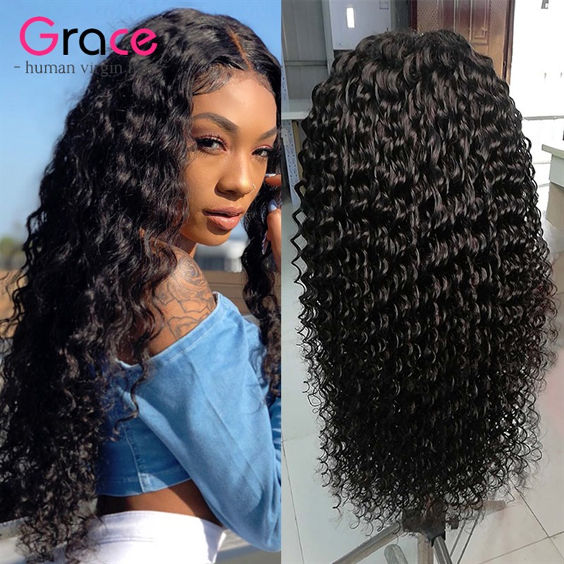 360 Full Lace Frontal Wig Deep Wave Front Human Hair Wigs10A - 图3