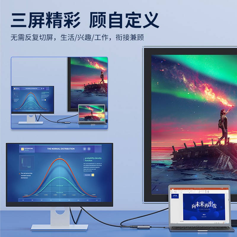 优越者【UNITEK】 Type-C扩展坞HDMI/DP转换器大屏4K60Hz高清投屏 - 图1