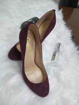 Guoar custom fine high heel 10CM12CM ultra shallow mouth Deep mouth Round Head Suede 33-47-yard shoes No deback