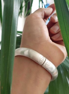 实心纯银手镯足银9999古风女