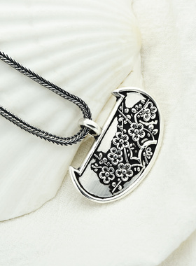 浮雕足银复古风汉服女士饰品挂件