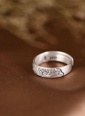 女999纯银民族风百搭戒指寓意好