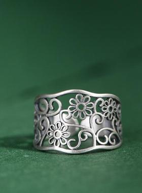 女925纯银民族风时尚简约戒指