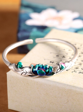 民族风女999足银新颖手镯寓意好