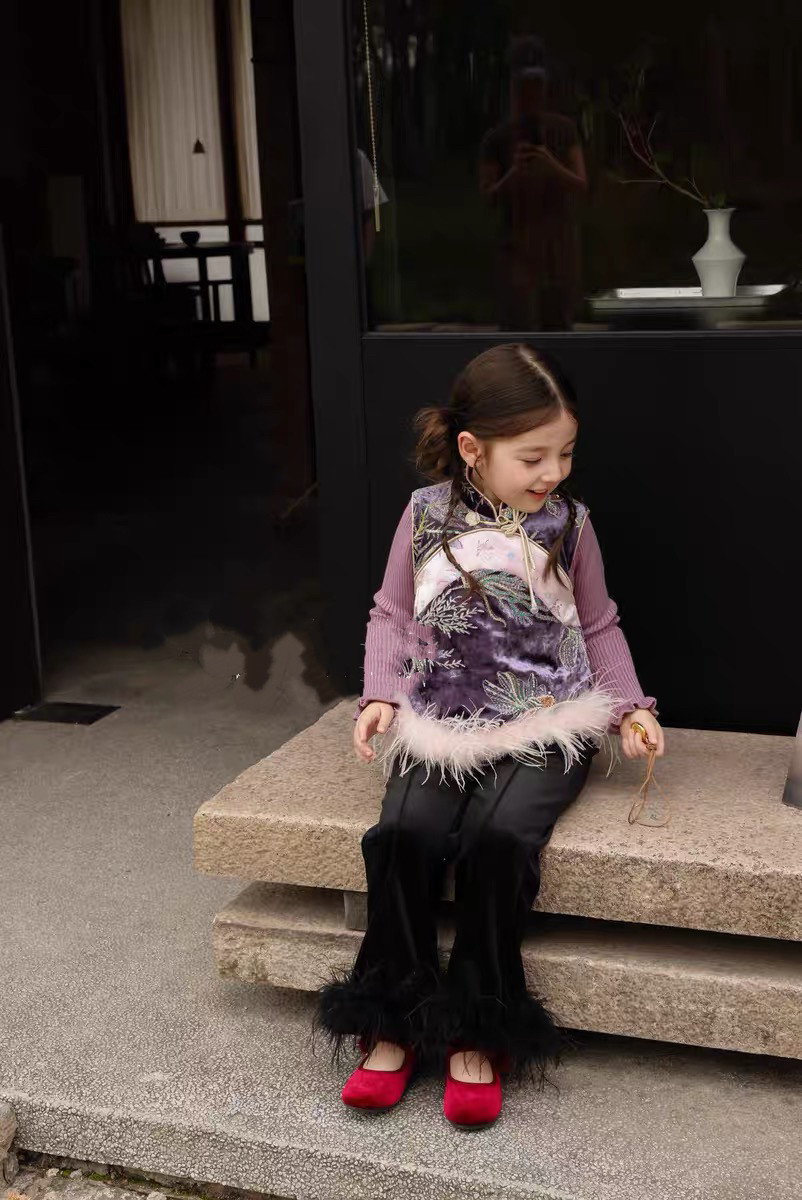 女童新中式国风加厚拜年服冬季新款宝宝洋气唐装马甲洋气背心年服,淘宝优惠券,粉丝福利购,淘宝优惠卷