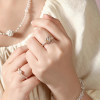 Jueren s925 sterling silver rotating wreath girl ring