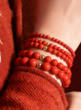 觉人原创本命年原矿朱砂手链