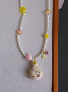 ins少女可爱星星人马卡龙项链
