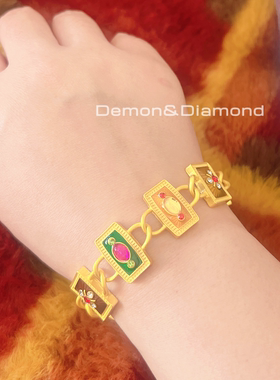 古风鎏金镶嵌宫廷风手链