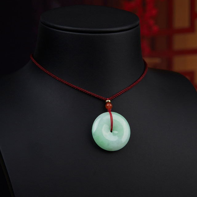 Colorful Yunnan Jade Peace Buckle Pendant Ice Type