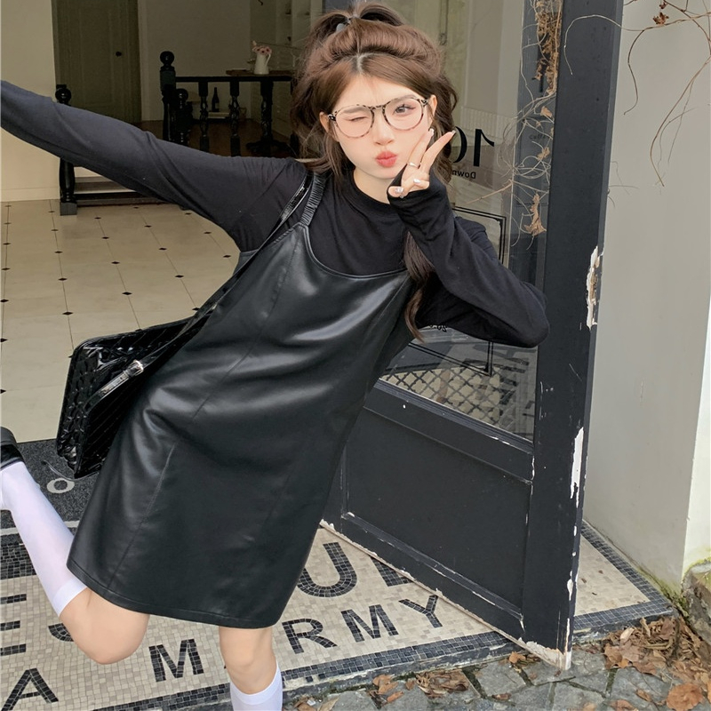 BX赫本风小黑裙女春季复古领长款过膝黑色英伦风连衣裙中长裙