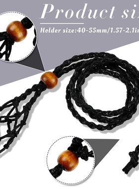 跨境节日新品复古编织原石天然石吊坠网兜项链手工可调节项链绳