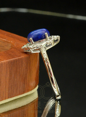 灵灵工坊鸢尾青金石戒指