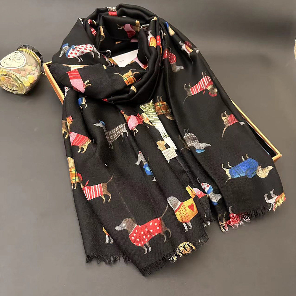 棉麻围巾女原创设计高级卡通狗狗可爱旅游度假防晒大披肩春夏新款,淘宝优惠券,粉丝福利购,淘宝优惠卷