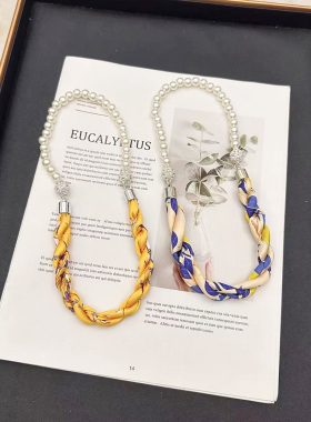 丝巾项链磁吸扣领巾小众锁骨链