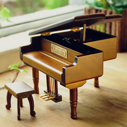 diy木质定制音乐盒钢琴八音盒天空之城创意男生礼物送同学女朋友 - 图0