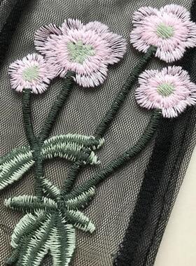 刺绣花卉软网纱甜美腰带