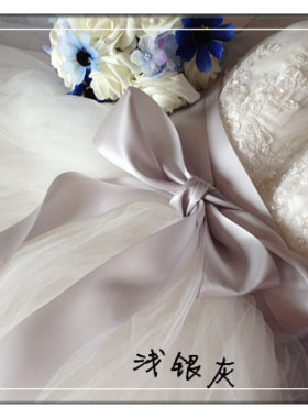 3米窄长款缎面飘带婚纱礼服腰带