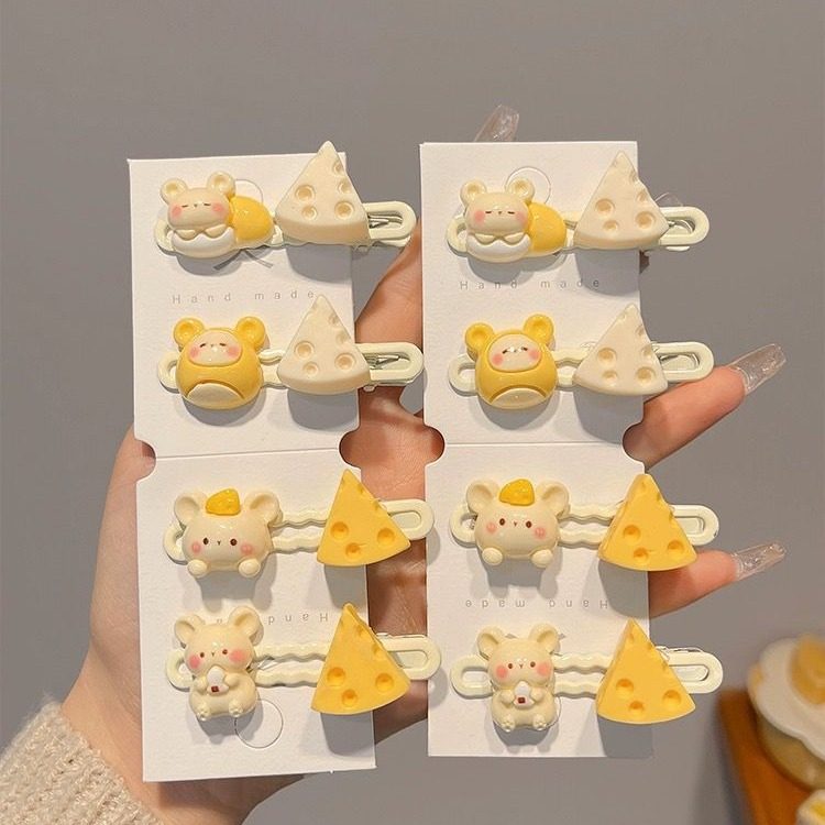 可爱奶酪仓鼠发夹女前额侧边刘海夹卡通发卡ins碎发鸭嘴夹子头饰,淘宝优惠券,粉丝福利购,淘宝优惠卷