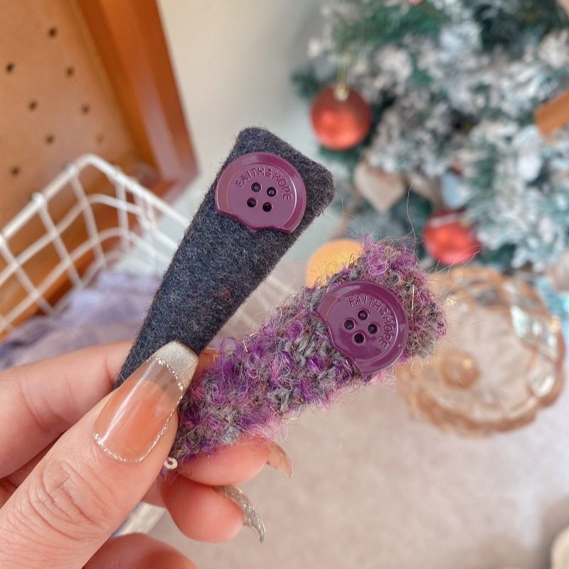 韩系字母紫色发夹女一字侧边夹发卡2025新款高端前额刘海夹子头饰,淘宝优惠券,粉丝福利购,淘宝优惠卷