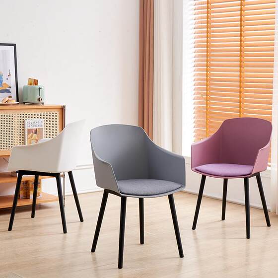 Plastic Nordic Dining Chair Backrest Stool
