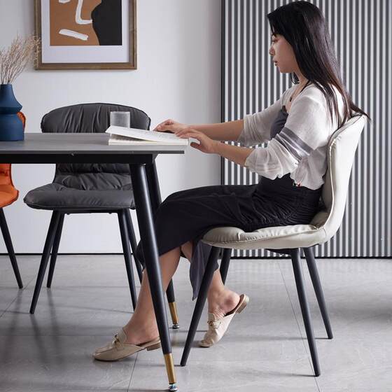 Home modern minimalist restaurant dining chair cafe iron art